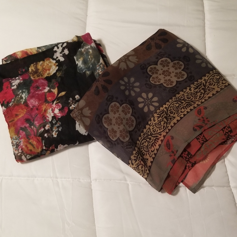 Set of 2 World Market scarves, rich, beautiful colors.